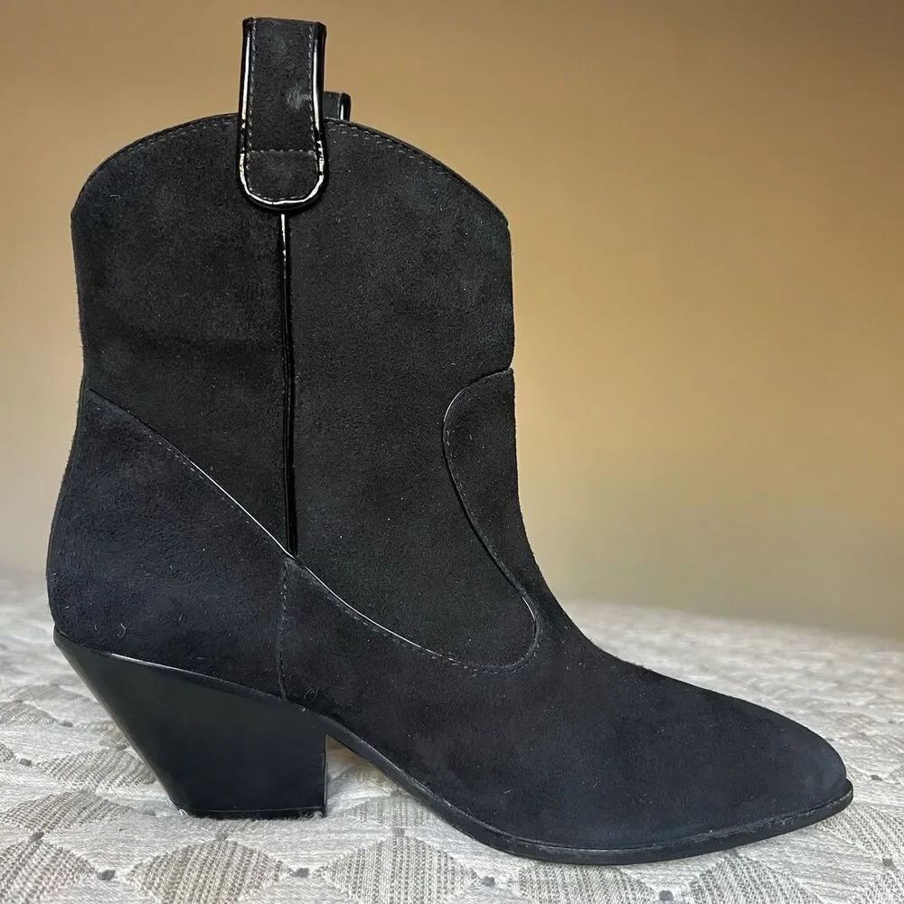 Giuseppe Zanotti Black Suede w/ Patent Leather Trim Western Boots EU 36‎ US 6 - Picture 3 of 16